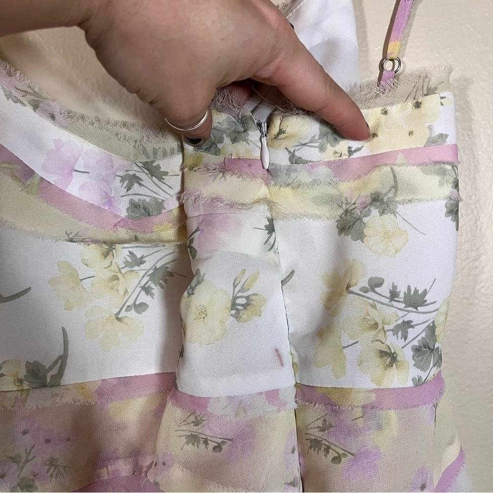 Arula Plus 1X Floral Ruffle Babydoll Tank Top Tiered Cottagecore Boho - Picture 8 of 13